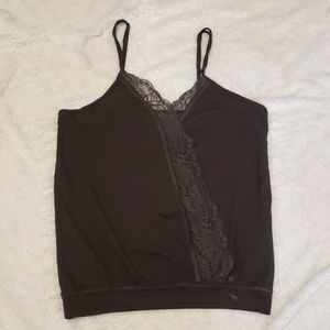 Abercrombie & Fitch Brown Lace Tank Top